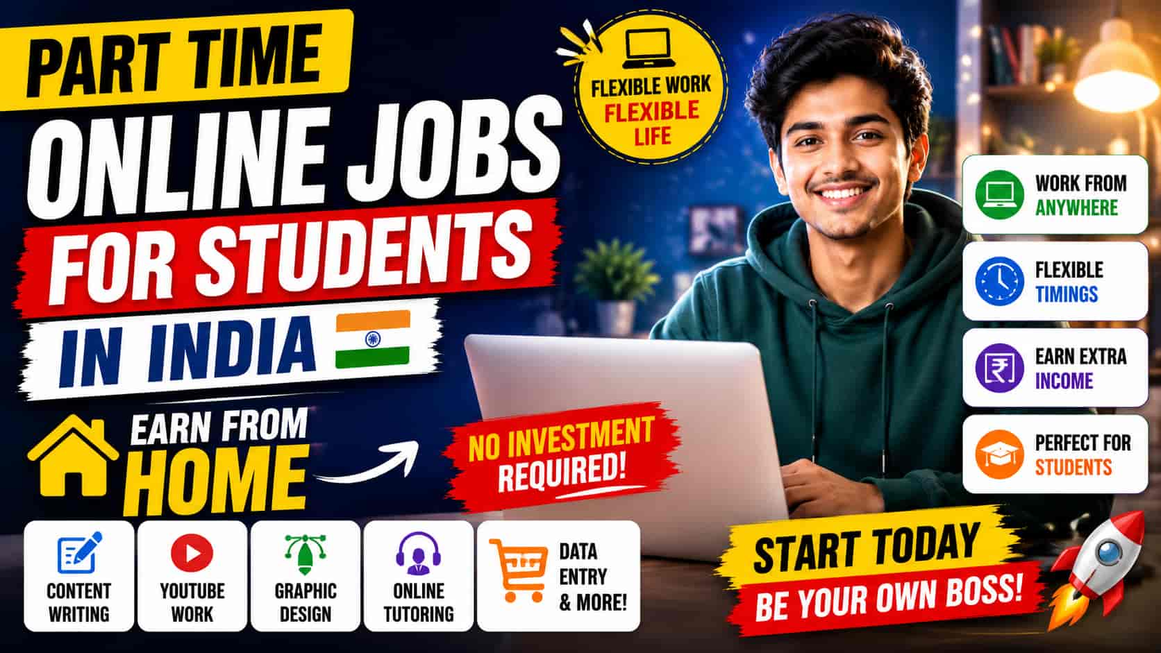 Part Time Online Jobs for Students in India – Earn from Home