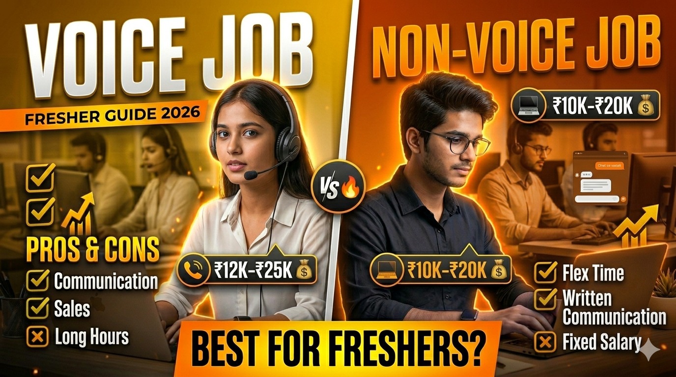 Voice vs Non Voice Process (2026) – Difference, Salary & Best Option for Freshers | Apply Now